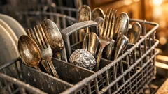 Posate opache in lavastoviglie: il trucco della pallina di alluminio funziona davvero